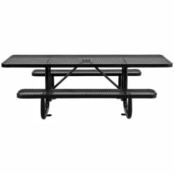 Global Industrial ADA Compliant Expanded Steel Picnic Table, Rectangular, 96 x 60 x 29.5, Black Top and Base