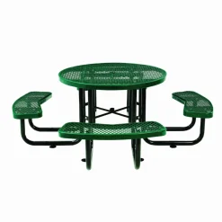 Global Industrial Expanded Steel Picnic Table, Round, 46