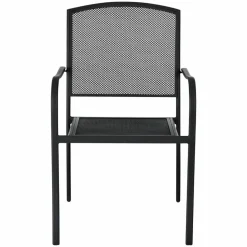 Global Industrial Interion Mesh Cafe Table and Chair Sets, Square, 48 x 48 x 29, Black Top, Black Base/Legs