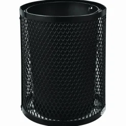 Global Industrial Outdoor Diamond Industrial Steel Trash Can, 36 gal, Black