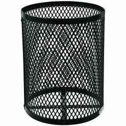 Global Industrial Outdoor Diamond Steel Trash Can, 36 gal, Black