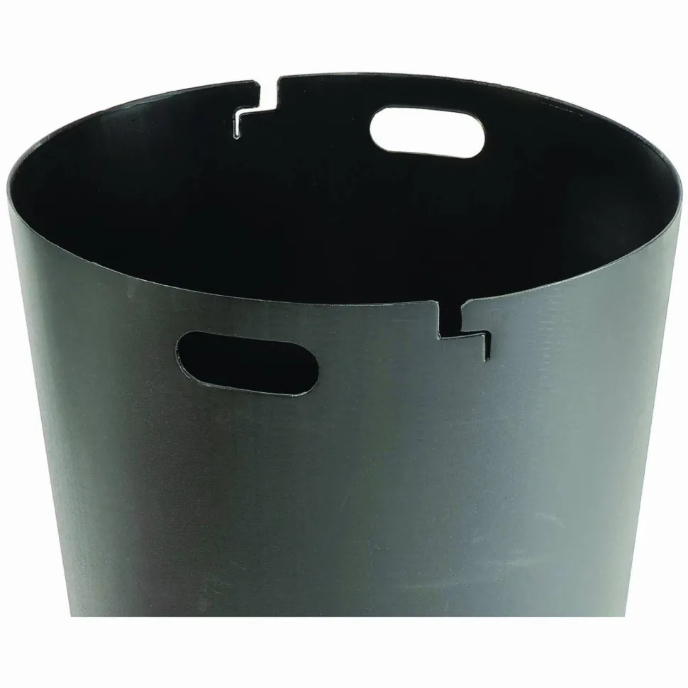 Global Industrial Outdoor Slatted Steel Trash Can, 36 gal, Black