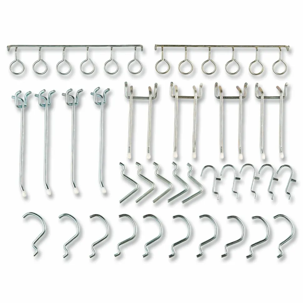 Global Industrial Pegboard Hooks, 30-Piece Assorted Hooks, Steel
