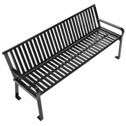 Global Industrial Steel Slat Benches with Back, 72