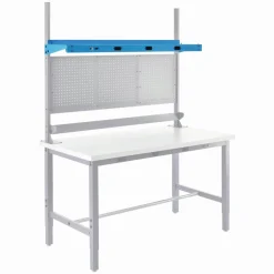 Global Industrial Upper Workbench Shelf, 3 Duplex Outlets, For Use With 72