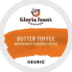 Gloria Jean's Butter Toffee Keurig Single-Serve K-Cup Pods, Medium Roast, 24 Pods Per Pack, Case Of 4 Packs