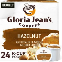 Gloria Jean's Hazelnut Coffee K-Cups, Medium Roast, 24/Box