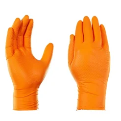 Gloveworks GWON Heavy Duty RDT Nitrile Gloves, Large, Orange, 100 Gloves Per Box