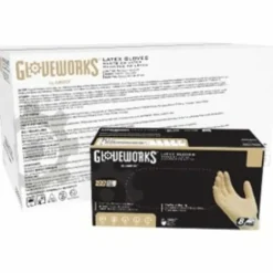 Gloveworks Ivory Latex Powder-Free Industrial Gloves, XL, White, 100 Gloves Per Box