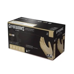 Gloveworks Ivory Latex Powder-Free Industrial Gloves, XL, White, 100 Gloves Per Box
