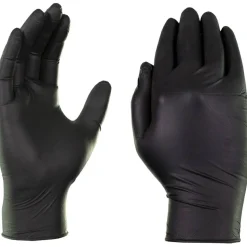 Gloveworks Nitrile Industrial Powder-Free Disposable Gloves, Extra Large, Black, Box Of 100 Gloves