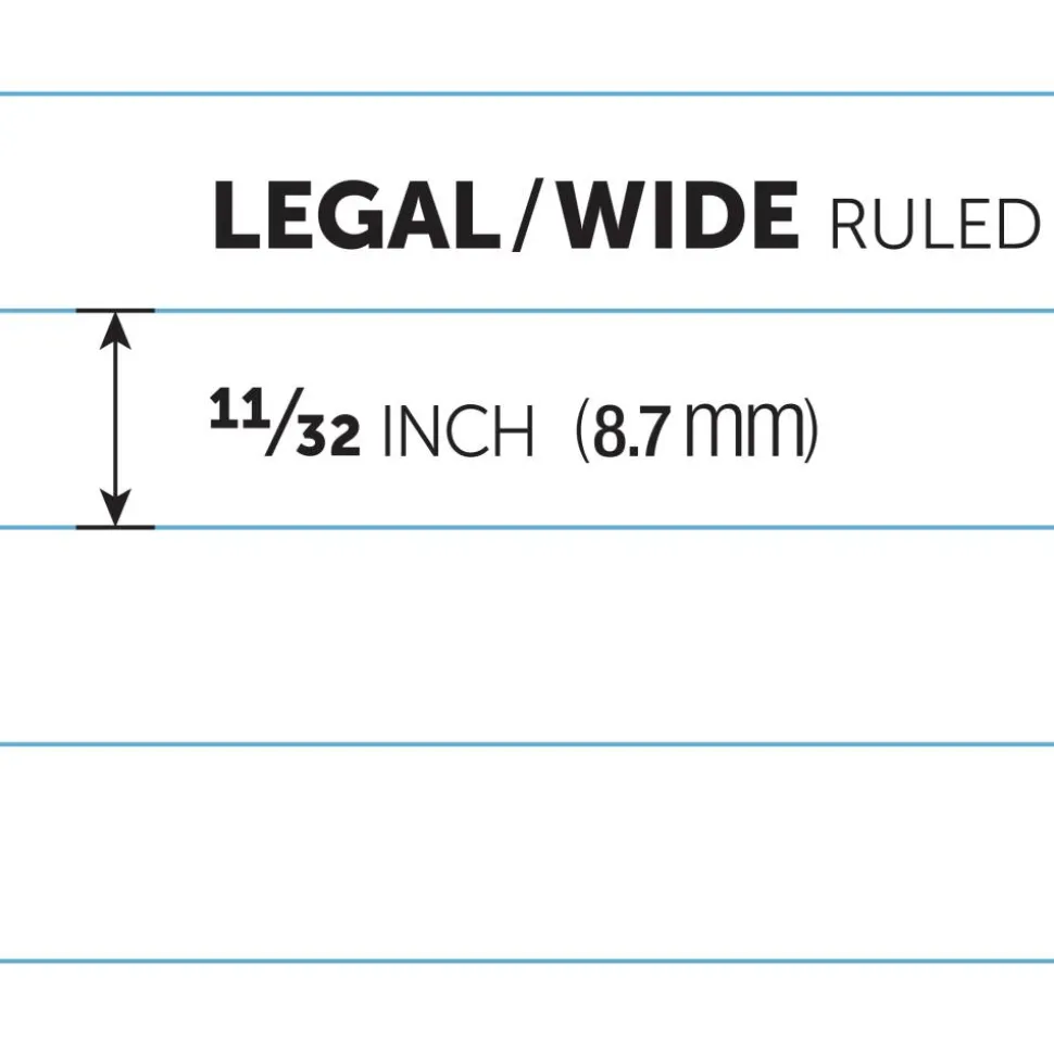Glue-Top Legal Pads, 8-1/2" x 11", Legal Ruled, 50 Sheets, White, Pack Of 12 Pads