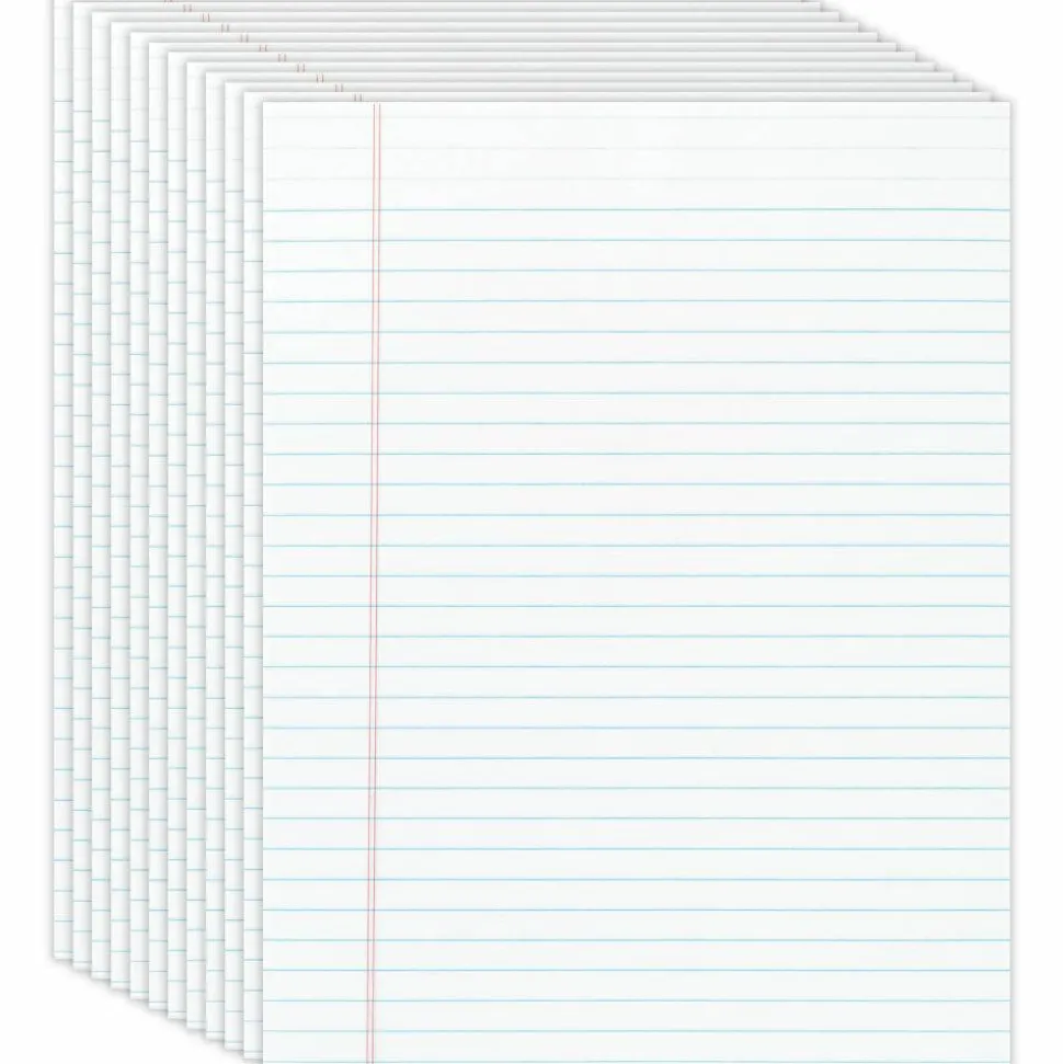 Glue-Top Legal Pads, 8-1/2" x 11", Legal Ruled, 50 Sheets, White, Pack Of 12 Pads