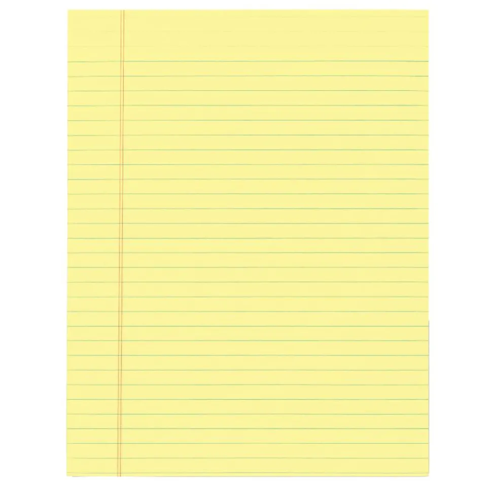 Glue-Top Legal Pads, 8-1/2" x 11", Legal Ruled, 50 Sheets, Canary, Pack Of 12 Pads