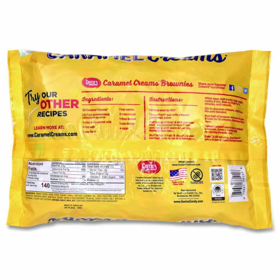Goetze's Caramel Creams Candy, Caramel, 48 oz Bag