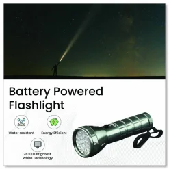 GoGreen Power 28 LED Professional Flashlight, 3 AAA Batteries (Included), Black/Silver