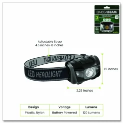 GoGreen Power LED Headlights, 3 AAA Batteries (Included), Black