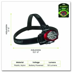 GoGreen Power LED Headlights, 3 AAA Batteries (Included), Red