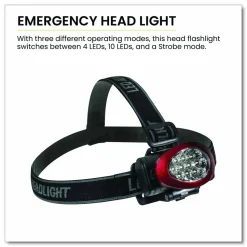 GoGreen Power LED Headlights, 3 AAA Batteries (Included), Red
