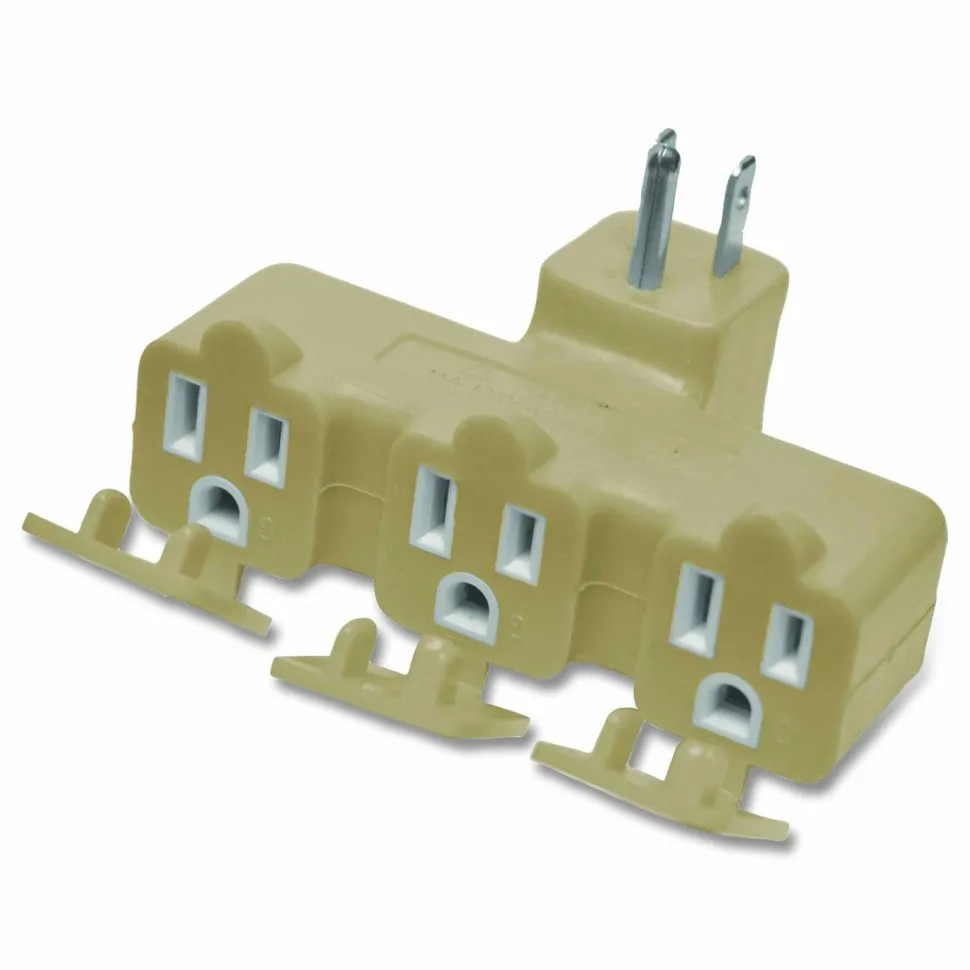 GoGreen Power 3 Outlet Right Angle Wall Tap, Beige