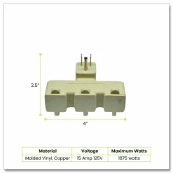 GoGreen Power 3 Outlet Right Angle Wall Tap, Beige