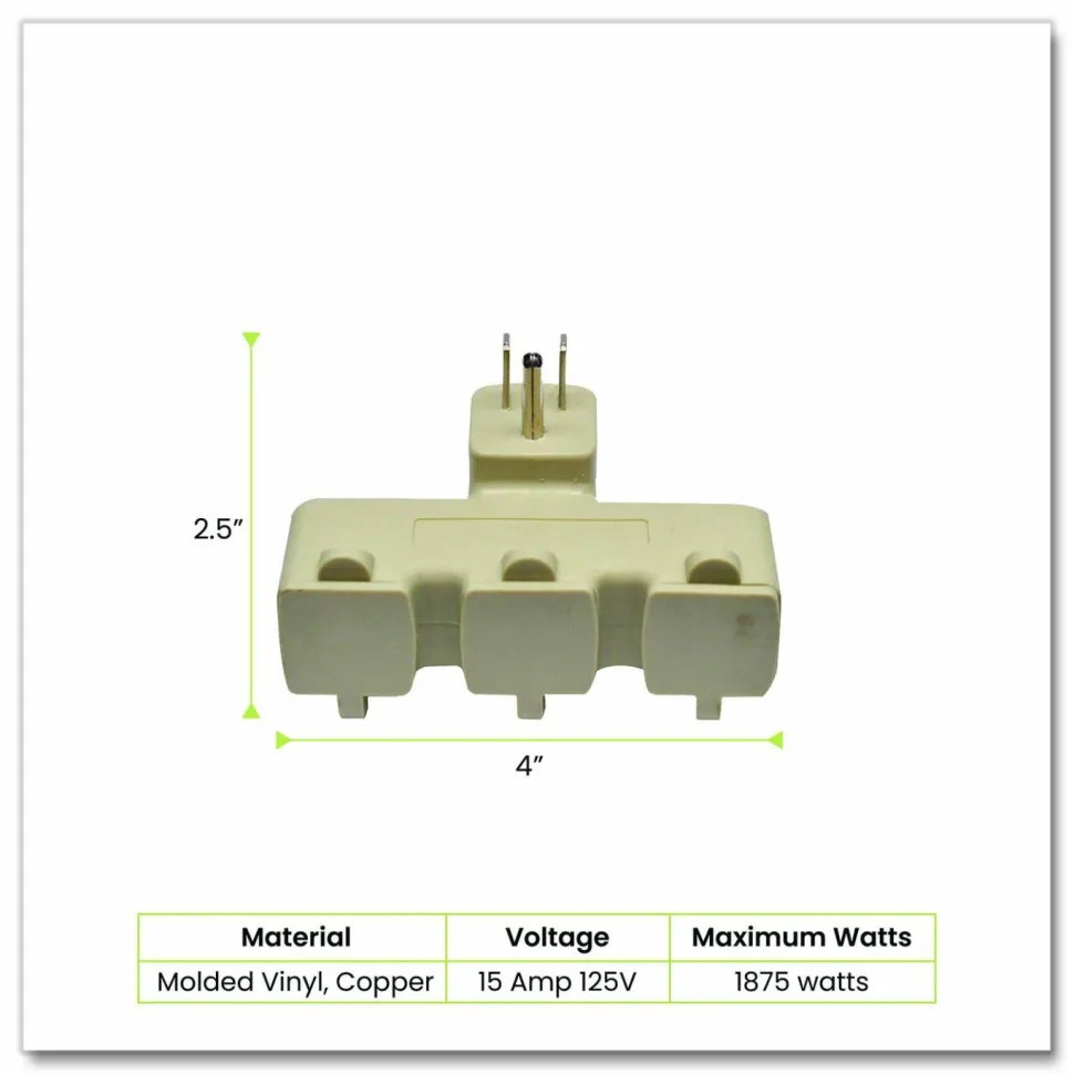 GoGreen Power 3 Outlet Right Angle Wall Tap, Beige
