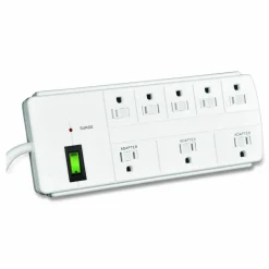 GoGreen Power 8 Outlet Surge Protector, 6 ft Cord, 750 J, White