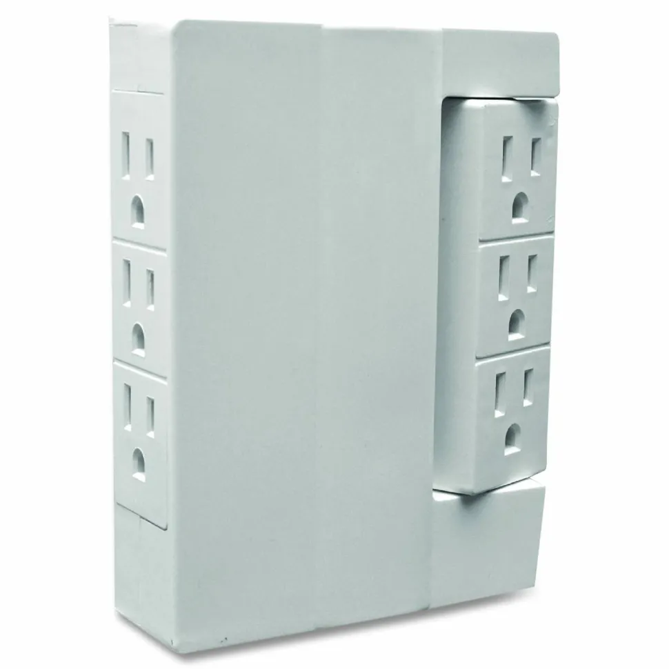 GoGreen Power 6 Outlet Swivel Wall Tap, White