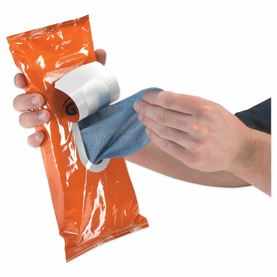 GOJO FAST TOWELS Hand Cleaning Towels, 2-Ply, 7.75 x 11, Fresh Citrus, Blue, 60/Pack, 6 Packs/Carton