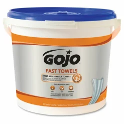 GOJO FAST TOWELS Hand Cleaning Towels, Cloth, 9 x 10, Fresh Citrus, Blue, 225/Bucket