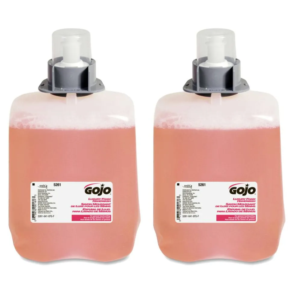 GOJO FMX-20 Luxury Foam Hand Soap, Cranberry Scent, 67.6 Oz, Carton Of 2 Refills
