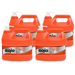 GOJO Natural Orange Pumice Heavy-Duty Lotion Hand Soap Cleaner, Citrus Scent, 128 Oz, Carton Of 4 Bottles