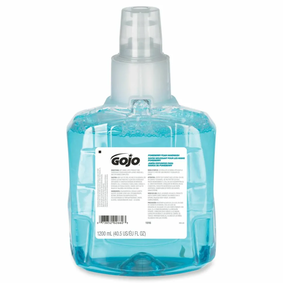GOJO Pomeberry Foam Handwash Refill, For LTX-12 Dispenser, Pomegranate Scent, 1,200 mL, 2/Carton