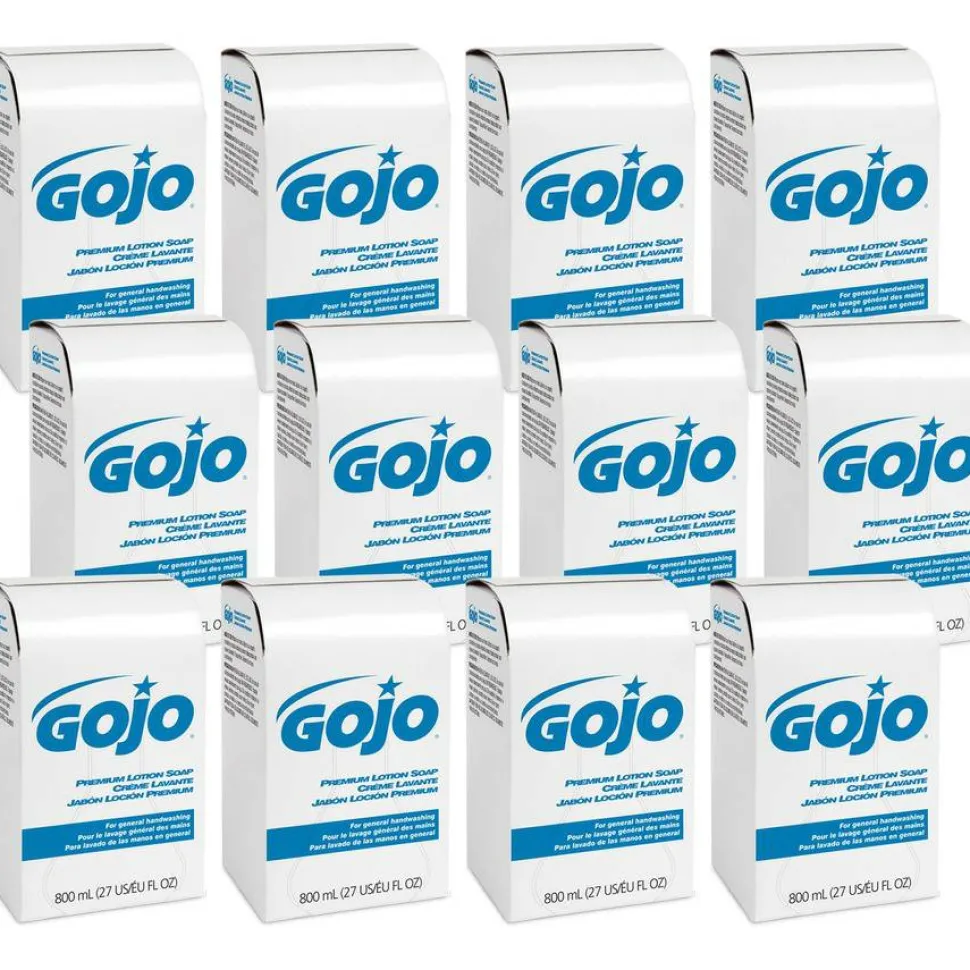 GOJO Premium Lotion Soap Refill, Waterfall Scent, 800 mL, 12/Carton
