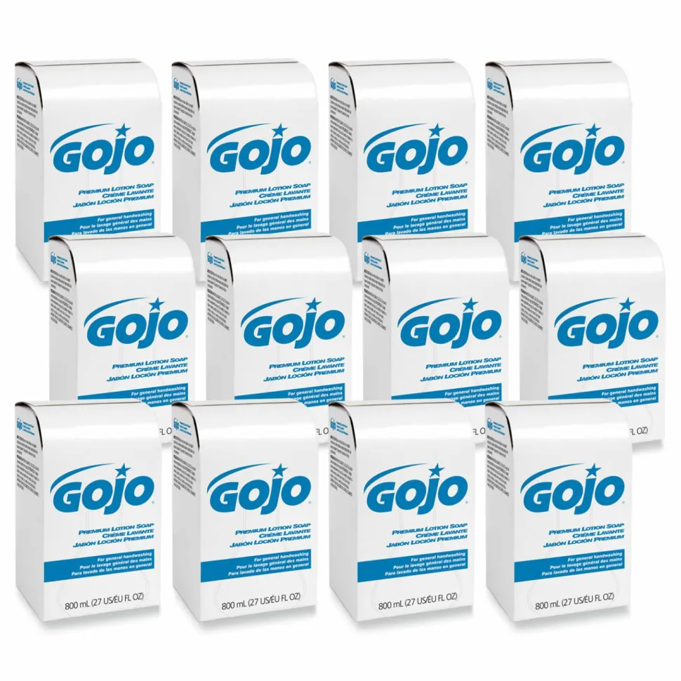 GOJO Premium Lotion Soap Refill, Waterfall Scent, 800 mL, 12/Carton