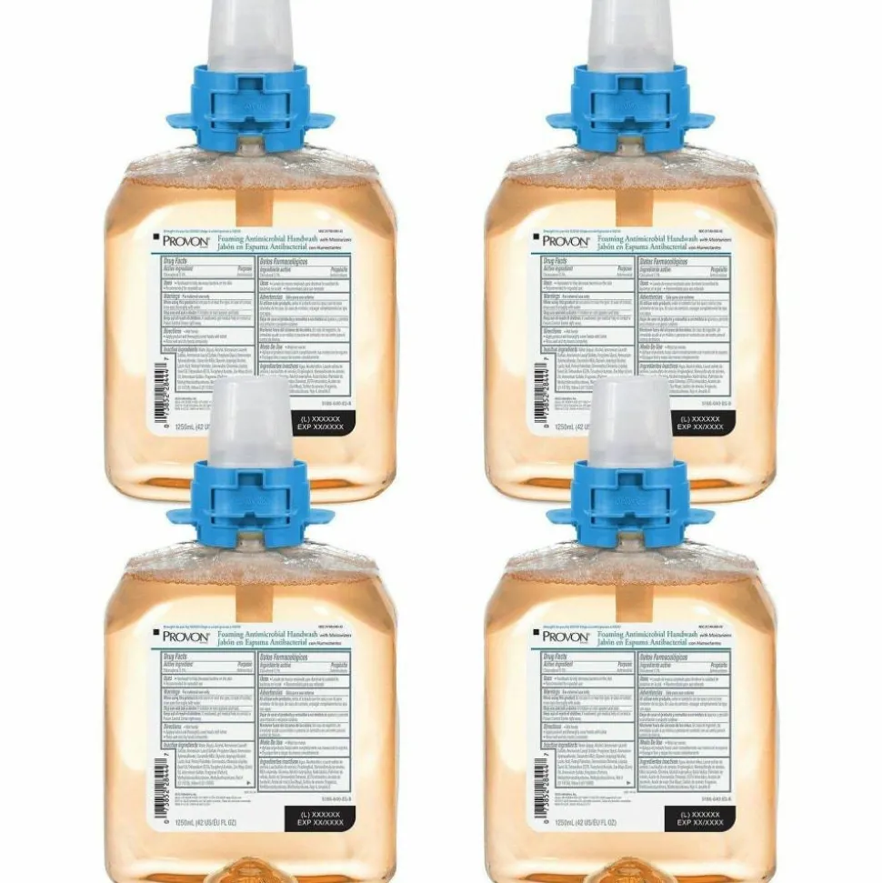 GOJO PROVON Antimicrobial Moisturizing Foam Hand Wash Soap, Fruit Scent, 1.25L, Carton of 4 Bottles