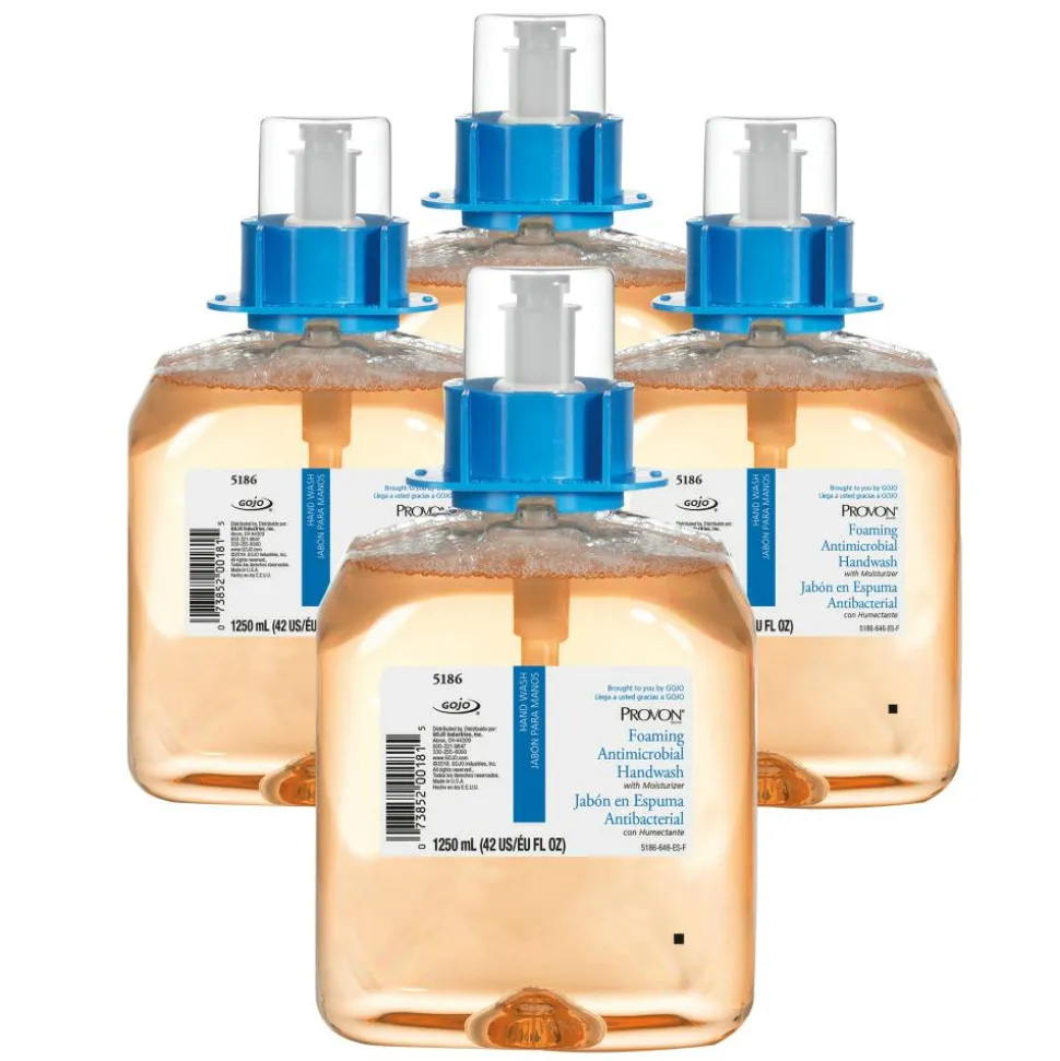 GOJO PROVON Antimicrobial Moisturizing Foam Hand Wash Soap, Fruit Scent, 1.25L, Carton of 4 Bottles