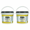 GOJO Scrubbing Towels, Hand Cleaning, Orange Scent, White/Yellow, 170/Bucket, 2 Buckets/Carton