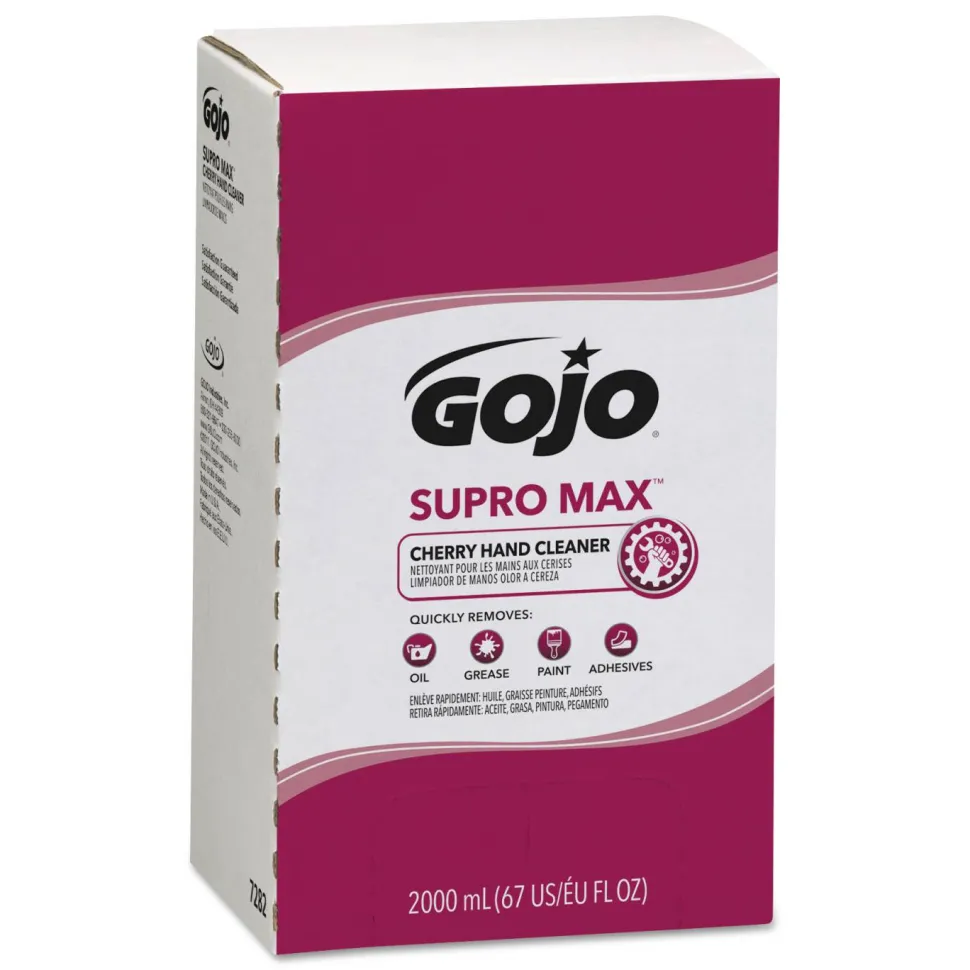 GOJO SUPRO MAX Heavy Duty Hand Cleaner, Refill for GOJO PRO TDX 2000 Dispenser, Cherry Fragrance, 2,000 mL, 4/Carton