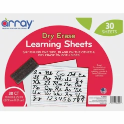GoWrite! Dry-Erase Double-Sided Learning Boards, 11" x 8 1/4", White, Pack Of 30