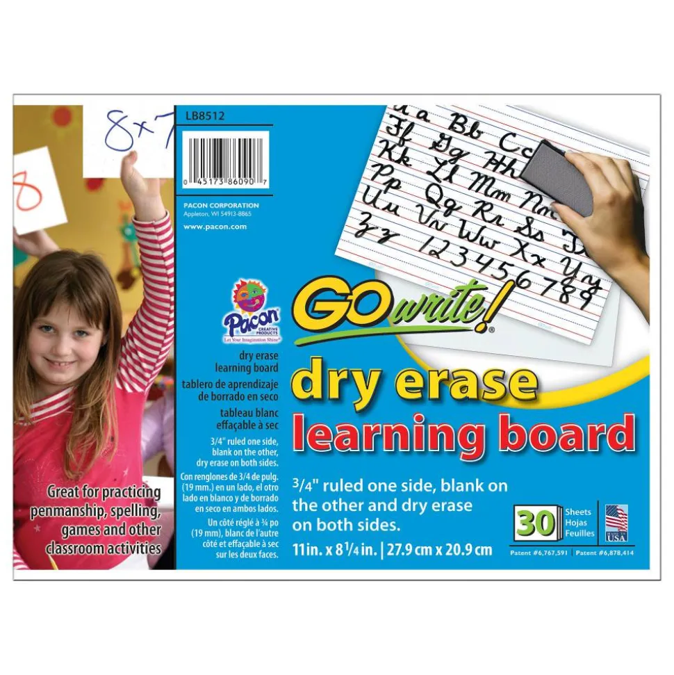 GoWrite! Dry-Erase Double-Sided Learning Boards, 11" x 8 1/4", White, Pack Of 30
