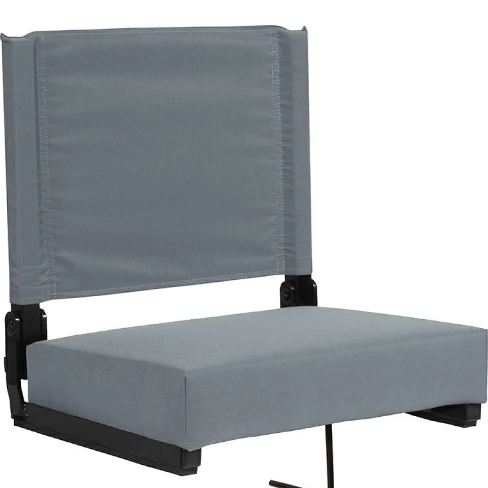 Grandstand Comfort Seats by Flash - 500 lb. Rated Lightweight Stadium Chair with Handle & Ultra-Padded Seat, Hunter Green