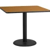 Graniss 42'' Square Natural Laminate Table Top with 24'' Round Table Height Base