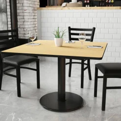 Graniss 42'' Square Natural Laminate Table Top with 24'' Round Table Height Base