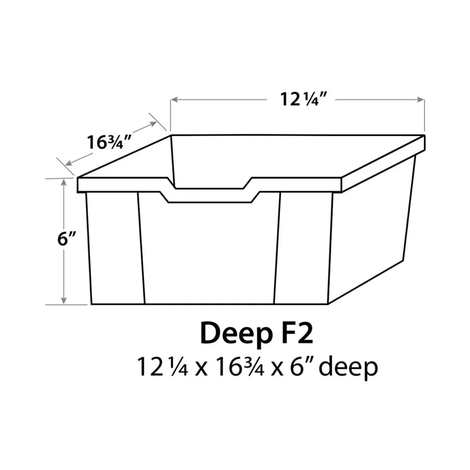 Gratnells Deep F2 Tray Jet Black (21) Pack of 6