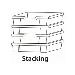Gratnells Deep F2 Tray Jet Black (21) Pack of 6