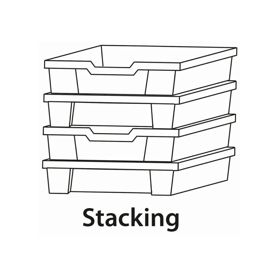 Gratnells Deep F2 Tray Jet Black (21) Pack of 6