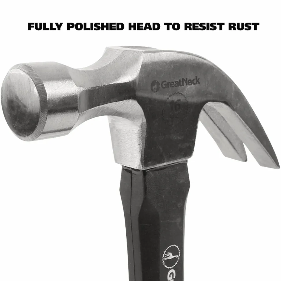Great Neck 16 oz Claw Hammer with High-Visibility Orange Fiberglass Handle