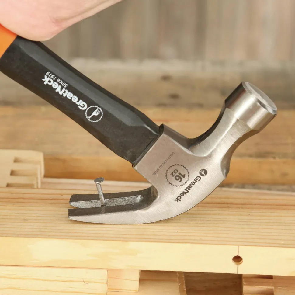 Great Neck 16 oz Claw Hammer with High-Visibility Orange Fiberglass Handle