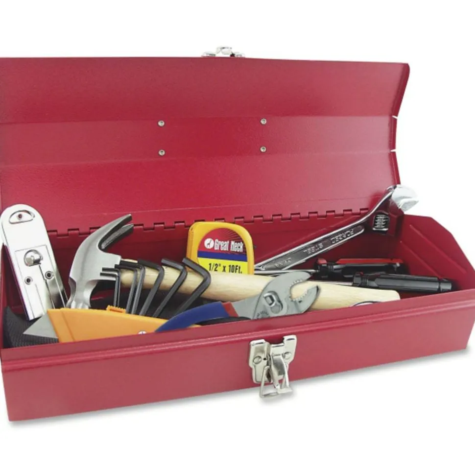 Great Neck 16 Piece Light-Duty Tool Box Set, Red